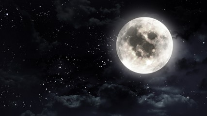 Naklejka na ściany i meble księżyc na nocnym niebie