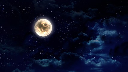 moon in the night sky - obrazy, fototapety, plakaty