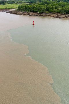 Mud disturbed by ships transiting Culebra Cut