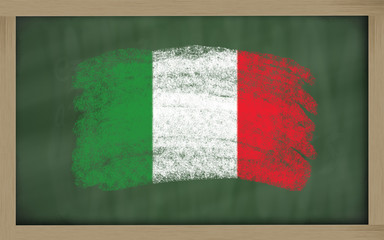 national flag of italy on blackboard painted with chalk