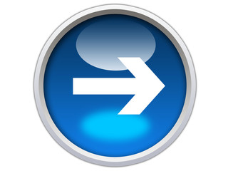 right arrow direction on blue glossy button graphic
