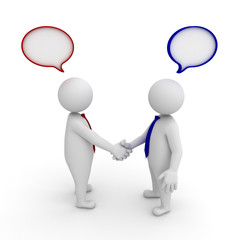 Business handshake and talk