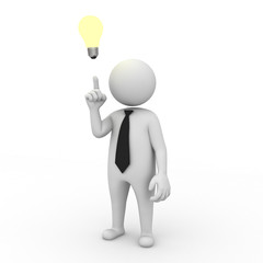 Businessman with idea lightbulb