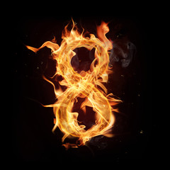 Fire alphabet number "8"