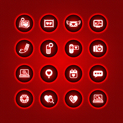Set valentine's day icons, love on the Internet signs
