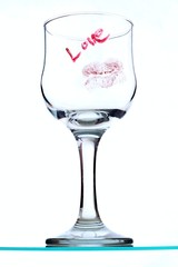 Kiss on glass