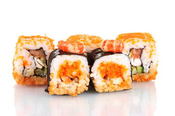 delicious sushi isolated on white
