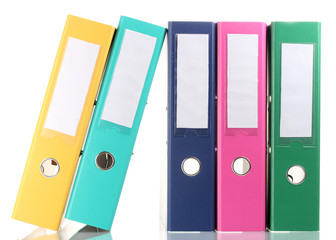 Office folders isolated on white