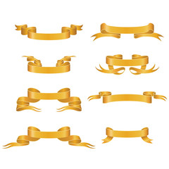 Gold ribbons, vector