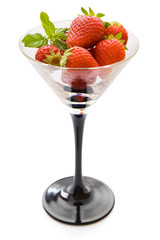 strawberries in glass