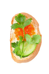 Sandwich with salmon roe