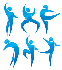 Fototapeta premium vector collection of abstract people in ballet pose