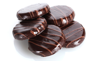 Сhocolate cookies isolated on white