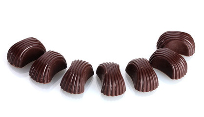 Different chocolate candy isolated on white