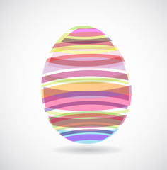 Easter egg created from colorful stripes.
