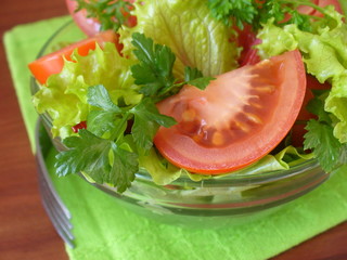 Fresh salad (tomato, lettuce, pepper, herbs)