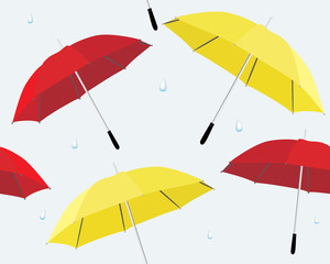 Umbrella and raindrops
