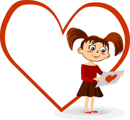Girl with valentine