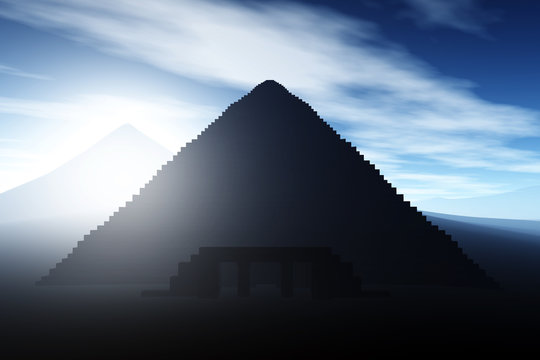 Mystic Egyptian Pyramid Scene 3D render