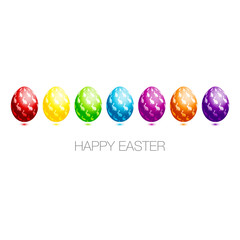 Easter Card 7 Easter Eggs Bunny Colour