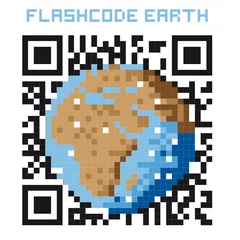 Papier Peint photo autocollant Pixels Flashcode Terre