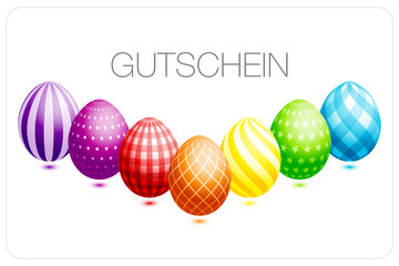 Gutschein 7 Ostereier Ecke bunt