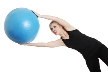 Fototapeta premium Young girl with fit ball