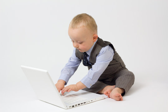 Business Baby on Computer