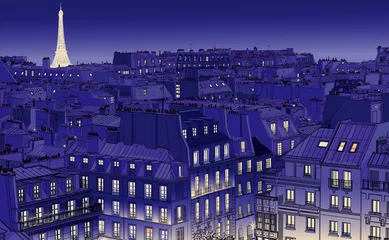 Poster Im Rahmen Dächer in Paris © Isaxar