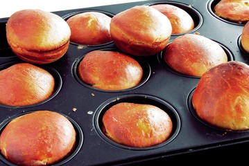 just baked and warm homemade sweet buns