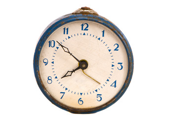 isolated vintage alarm clock