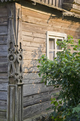Fototapeta na wymiar historical wooden rural house fragment