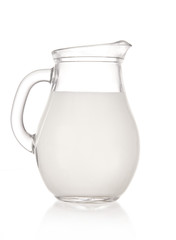 Jug with milk over white