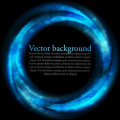 Blue vector ring on black backdrop
