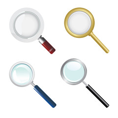 set of realistic vector magnifying glasses