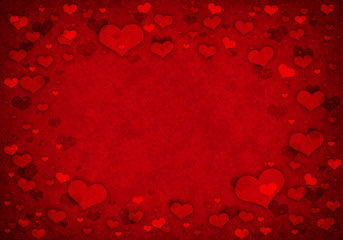 red valentines background with hearts