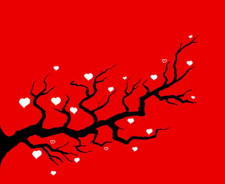 Red Cherry Tree Illustration