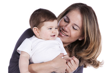 Mother with her baby son