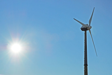 Italy Ravenna marina wind turbine.