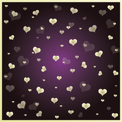 hearts on purple background