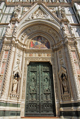 Saint Mary of the Flower or Duomo main door.