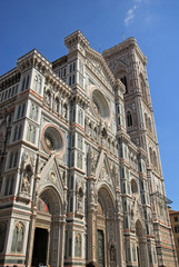 Fototapeta premium Mary of the Flower facade and Giotto bell tower.