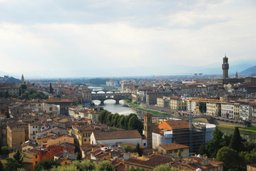 Fototapeta na wymiar Florence, aerial view from Michelangelo square