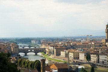 Fototapeta na wymiar Florence, aerial view from Michelangelo square