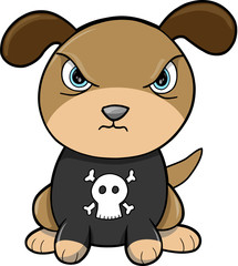 Tough Puppy Dog Animal Vector Illustration Art