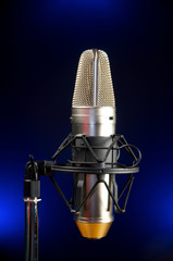 Vocal Mic on Stand Music Recording & performance.concept.