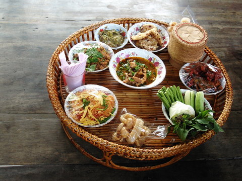 'Khantoke' dinner set was popular in North of Thailand