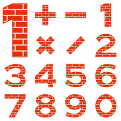 Numbers set brick