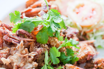 deep fried crab with garlic