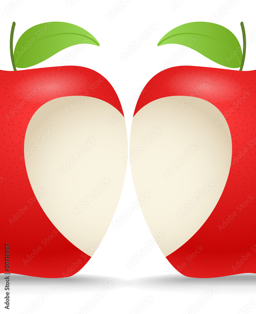 Poster two apples with abstract heart